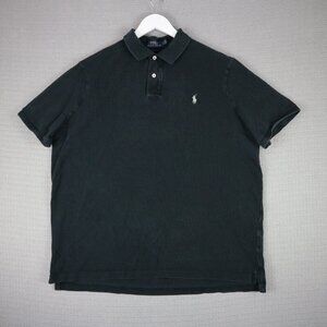 Polo Ralph Lauren Embroidered White Pony Black Faded Button Up XL